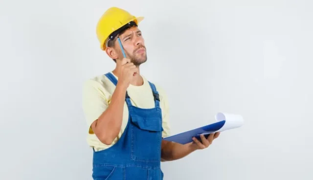 Trabalhador com dúvida