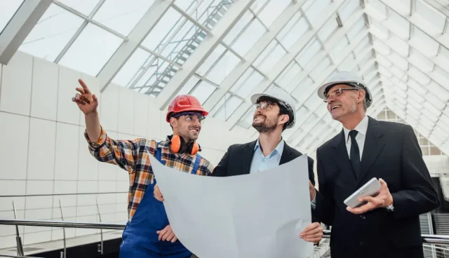 Empresários olhando um projeto.